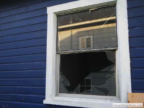 Before - A window with only the sliding pane broken